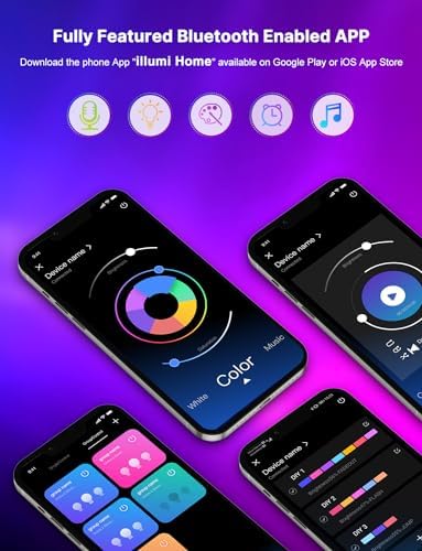 Ruban Led 15m Lumineuse Contrôlé par APP Bluetooth ou Télécommande pour Chambre