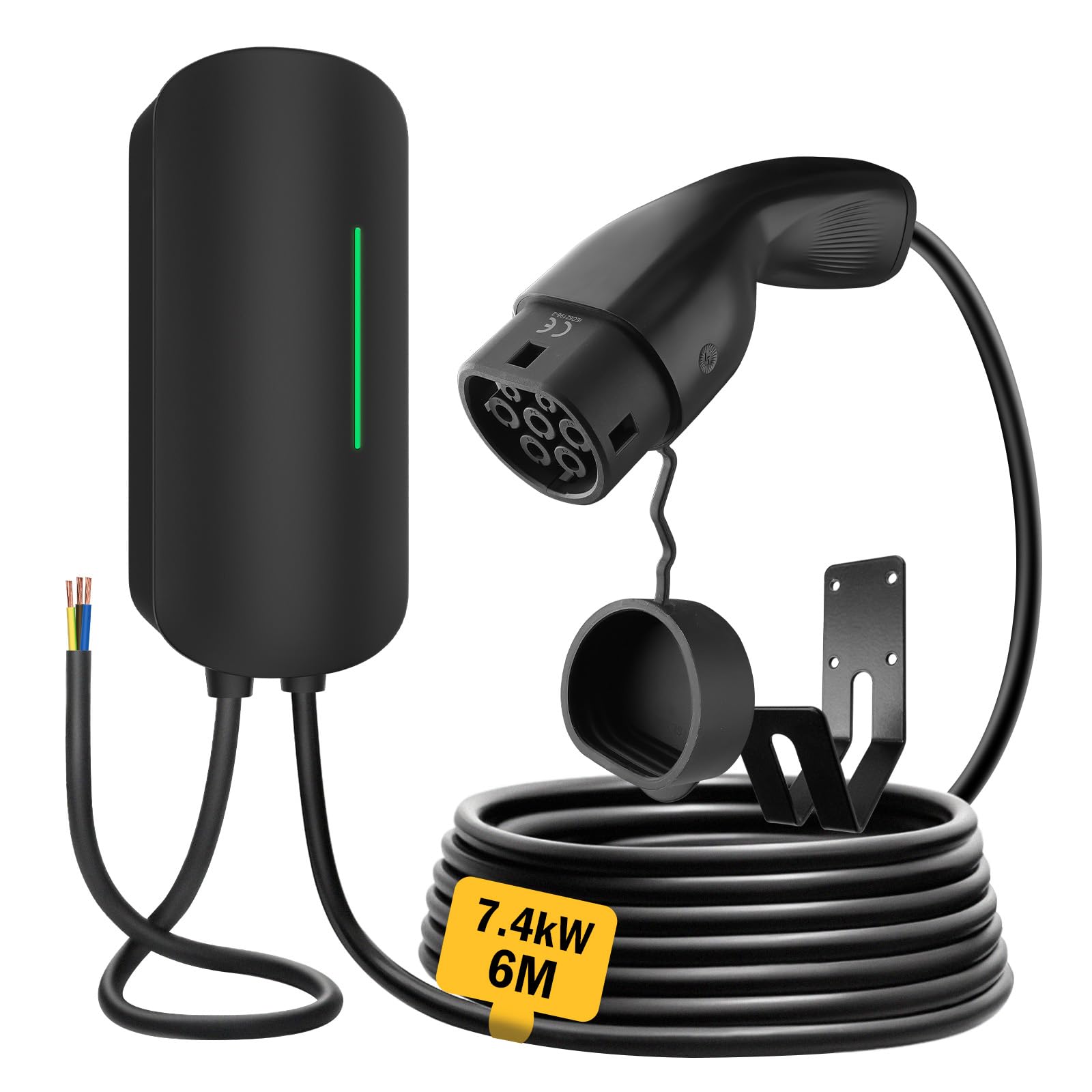 Morec 7KW Wallbox pour Voiture électrique Monophasé - Charge rapide - Idéal pour la maison & l'immeuble - Technologie in